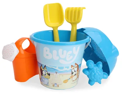 Image de Toyland® : Ensemble de 6 pièces comprenant un seau et une pelle, avec un arrosoir – Idéal pour les jeux de sable et d'eau – Jouets de plage – À partir de 2 ans