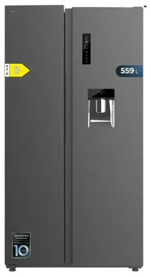 Image de Cecotec Réfrigérateur Américain de 559 Litres Bolero CoolMarket SBS 562 Dark D. 177 cm de Hauteur et 90 cm de Largeur, Classe D