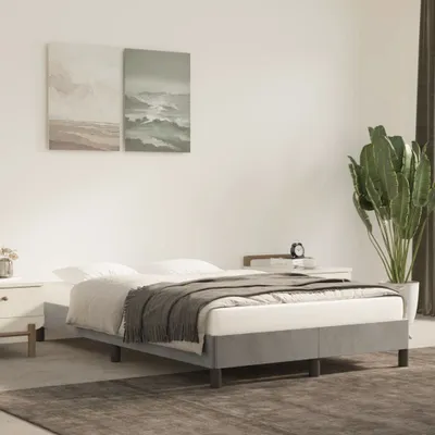Produktbild von The Living Store Bettgestell Hellgrau 120x200 cm Samt