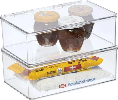 Produktbild von Famanu Aufbewahrungsbox Set 2 Stück mit Deckel - 3,1 Liter, stapelbar, transparent