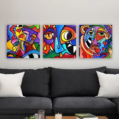 Image de Wallity, pmdr40- RMY1383, Coloré, tableaux sur toile, 90 x 30 cm, 100% toile
