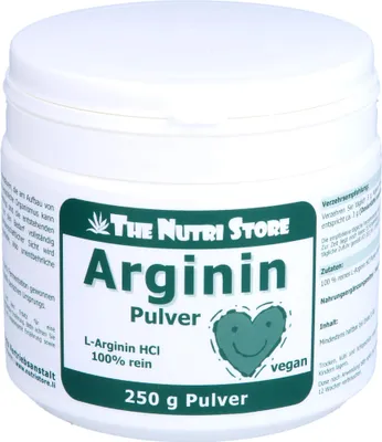 Produktbild von The Nutri Store Arginin HCl 100 % rein Pulver, 250 g Pulver
