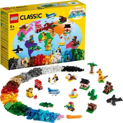 Produktbild von LEGO 11015 Classic Einmal um die Welt Steine mit Bausteinen und baubaren Tieren