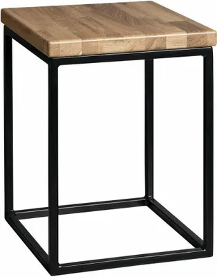 Image de Sapho Ska - Tabouret de salle de bain, 300x410x300 mm, noir mat/chêne SKA190