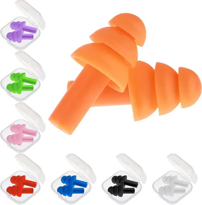 Produktbild von 8 Paar Schwimm-Ohrstöpsel – Wasserdichte Silikon-Ohrstöpsel, geeignet zum Schwimmen, Duschen, Baden, Surfen und Schlafen sowie als Gehörschutz, zum Schnorcheln und für andere Wassersportarten. 6 Farben.