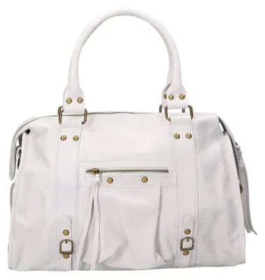 Produktbild von Elara Damen-Schultertasche aus echtem Wildleder Blau Italy Blue Jeans UNICA 41x28x13 cm
