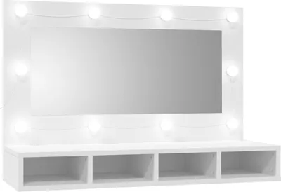 Produktbild von vidaXL Spiegelschrank mit LED Weiß 90x31,5x62 cm
