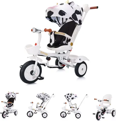 Immagine prodotto di Chipolino Triciclo Futuro 2 in 1 pieghevole, portabicchieri, musica, luce, ruote inPoliuretanonero bianco