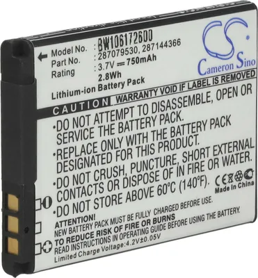 Produktbild von vhbw Akku kompatibel mit Sagem MY411v, MY411x, MY411xi, my405X, MY500c, MY500ci, MY501c, MY-501c Handy Smartphone Telefon (750 mAh, 3,7 V, Li-Ion)