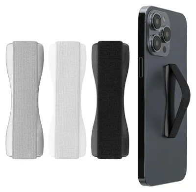 Produktbild von kwmobile Smartphone Fingerhalter 3 Set - Handy Halter Griff Halterung Einhandbedienung - 3x Handyhalter in Schwarz Weiß Silber