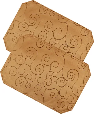 Produktbild von Tischset 2er Set 35x50 cm orange Struktur Damast Ornamente Platzset Untersetzer