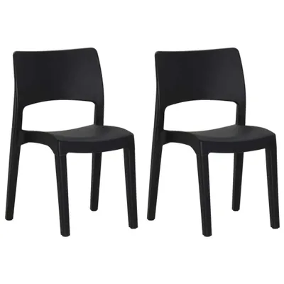 Image de vidaXL Chaises de jardin 2 pcs. Polypropylène Anthracite