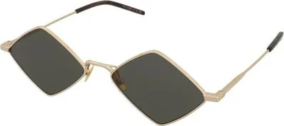 Produktbild von Saint Laurent Sonnenbrille SL 302 Lisa mit Goldfarbenem Rahmen und grauen Gläsern verspiegelt