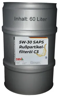 Produktbild von DBV 5W/30 SAPS Rußpartikelfilteröl C3 für BMW, MB, Opel Dexos 2, VW-PDI 60-Liter-Fass
