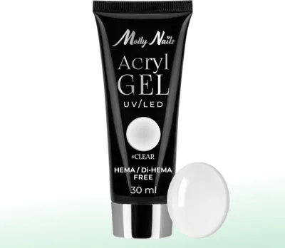 Produktbild von Molly Nails Polygel AcrylGel Aufbaugel Clear 30 ml HEMA/Di-HEMA-frei LED/UV