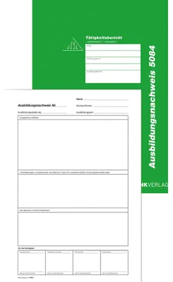 Produktbild von RNK Ausbildungsnachweis 5084 DIN A4 28Bl. wöchentliche Eintragung