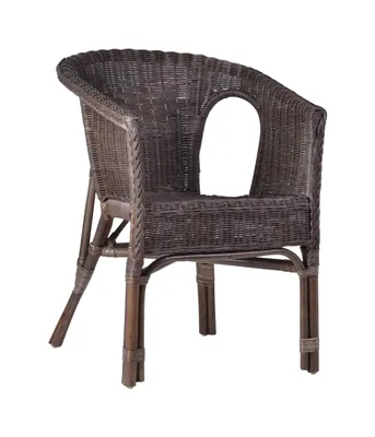 Produktbild von MiaMöbel Armlehnstuhl Rattan 57x75x56 cm Landhausstil Rattan Braun