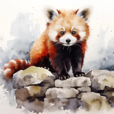 Produktbild von Wallario Möbeldesign / Aufkleber, geeignet für Ikea Lack Tisch - Neugieriger Rotpanda in 55 x 55 cm