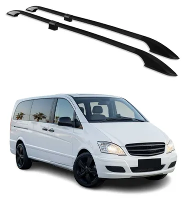 Produktbild von Dachreling für Mercedes Viano W639 2003-2014 Alu Schwarz L2 Langer Radstand, KI-generiertes Bild