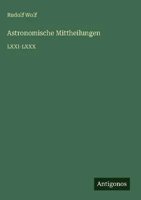 Produktbild von Astronomische Mittheilungen