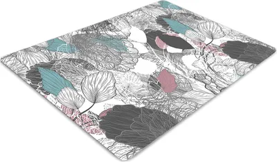 Produktbild von Stuhlunterlage Bürostuhlunterlage 120 cm x 90 cm Bodenmatte Bürostuhlunterlage - Blumenmuster