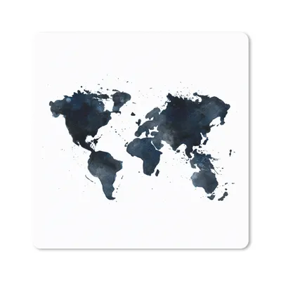 Produktbild von MuchoWow® Mauspad Mousepad Weltkarte - Aquarell - Einfach 20x20 cm - Mousepads - Maus Mat - Pad - Mausunterlage - Desk Mat - Bureauartikeln