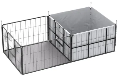 Obrázok produktu pre PawHut – box pre šteniatka, box na šteniatka s 7 panelmi a 2 oddielmi