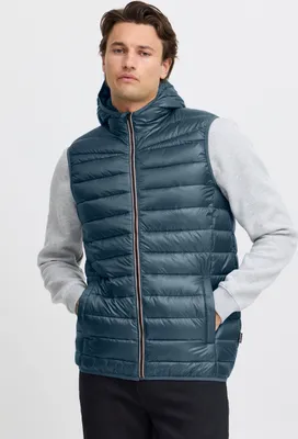 Produktbild von Blend BHOuterwear Herren Weste Steppweste Outdoor Weste mit Kapuze Reißverschluss Eingrifftaschen Regular fit
