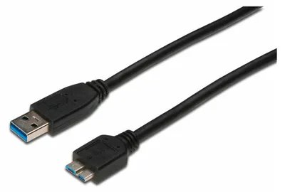 Image de DIGITUS USB 3.0 Anschlusskabel Typ A -mikro B St/St 0.25m sw
