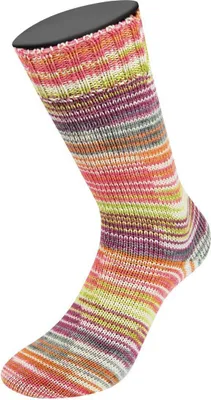 Produktbild von Lana Grossa - Meilenweit 6-fach 150g Asia 9654 weiß limette antikviolett karamell grün dunkelgrau