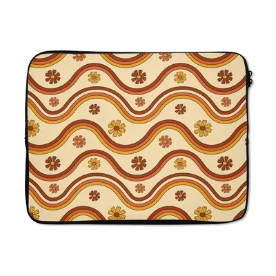 Produktbild von MuchoWow® Laptop Hülle 17 Zoll Laptoptasche Vintage - Muster - Regenbogen - Zipper - Schutzabdeckung
