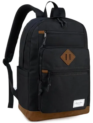 Immagine prodotto di Zaino per studenti adolescenti, 18,8 litri, zaino unisex, nero, idrorepellente
