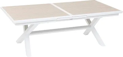 Produktbild von Ausziehbarer gartentisch "axiome" aus aluminium leinen & weiß mit epoxybehandlung 10 plätze - Hespéride