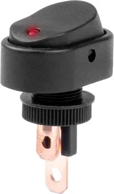 Image de Interrupteur avec éclairage LED pour 12V/24V, noir, ON-OFF, AMIO-03089