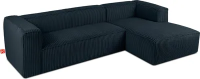 Produktbild von KONSIMO Modernes Ecksofa Rechts "FEROX", marineblau, Kord-Stoff, MODERN, 305x73x175cm