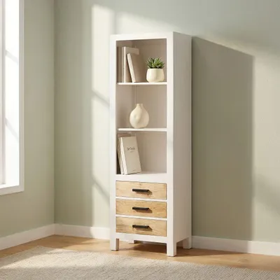 Immagine prodotto di Milani Home - Mobile in legno di mango con 3 cassetti e 3 ripiani cm 60 l x 40 p x 180 h
