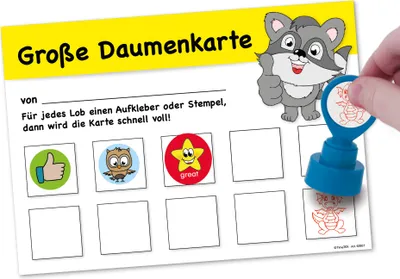 Produktbild von TimeTEX Große Daumenkarte mit 10 Feldern, 25 Stück