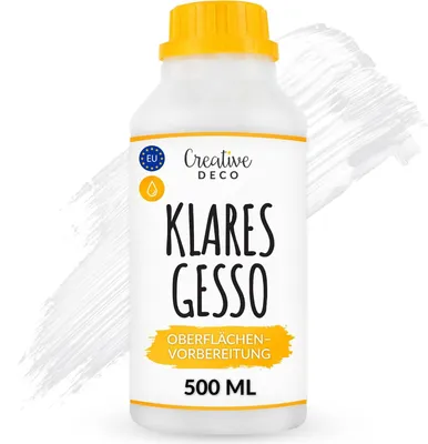 Produktbild von Creative Deco Professionell Klar Gesso 500ml Acryl-Farben Perfekte Grundierung für Malerei