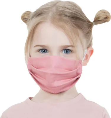 Produktbild von 4 Stück Kinder Maske Staub Baumwoll Gesichtsmaske waschbar 2-Lagen Altrosa