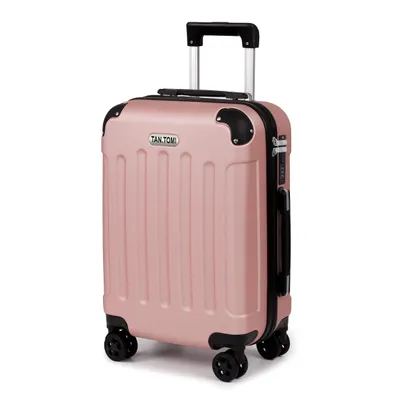 Produktbild von Hartschalen-Trolley Hartschalen-Koffer Trolley Rollkoffer Reisekoffer Handgepäck 4 Rollen, Trolley Rollkoffer Reisekoffer, Zahlenschloss (Rosa Gold)