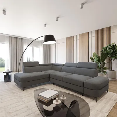 Produktbild von Masseno Ecksofa AVISE Q L-S mit Schlaffunktion L-Form, Sofa mit Bettkasten, Wohnzimmersofa, Couch, Soffa, Bettsofa, Couchgarnitur- Grau, QUELLE 92