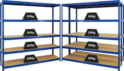 Produktbild von Mega Deal | 3x Schwerlastregal Giant Elephant | HxBxT 180x180x45cm | Fachlast 200kg | Blau