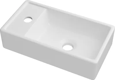 Produktbild von Aufsatzwaschbecken Weiss Keramik Rechteckig Klein Bad Aspra
