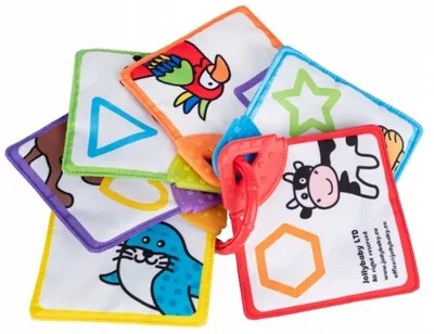 Productafbeelding van Sensorische textielboekje Jolly Baby met bijtring - Dieren