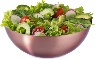 Image de Saladier Relaxdays, acier inoxydable, Ø 23,5 cm, saladier rond en métal pour la cuisson et le service, saladier de cuisine 2 l, cuivre