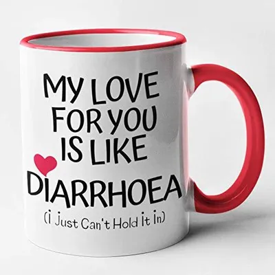 Becher mit Spruch, Valentinstag, Rot, 11 oz, lustig