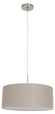 Produktbild von Steinhauer Pendelleuchte Sparkled Light 1-flammig Stahl gebürstet / Leinen Stoff 50x50cm