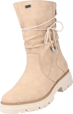 A single beige boot is shown against a white background.