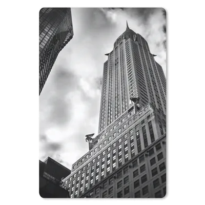 Produktbild von MuchoWow® Mauspad Mousepad Chrysler Building in New York von unten nach oben in Schwarz-Weiß 18x27 cm - Mousepads - Maus Mat - Pad - Mausunterlage