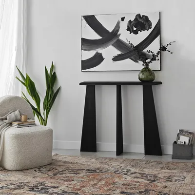 Image de Skye Decor, Cleopatra - Anthracite, commode, 100 % BOIS MASSIF, Anthracite, 100 x 28 x 83 cm